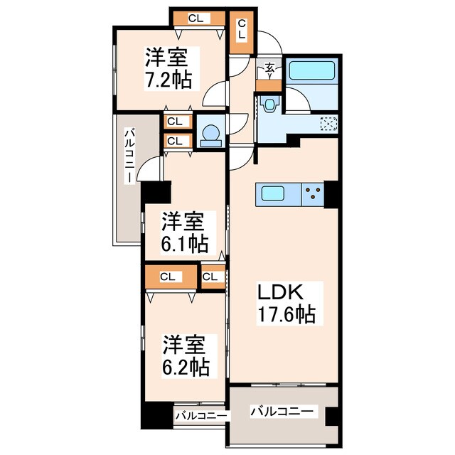 S.PROUD水前寺駅前の物件間取画像