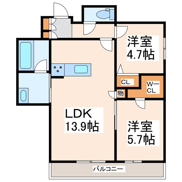 シャーメゾン　上水前寺の物件間取画像