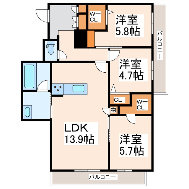 シャーメゾン　上水前寺の物件間取画像