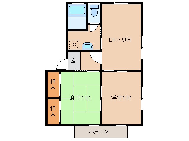 グリーンコーポ植木2号館の物件間取画像