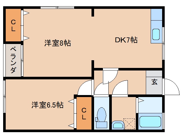 クレール乙房の物件間取画像