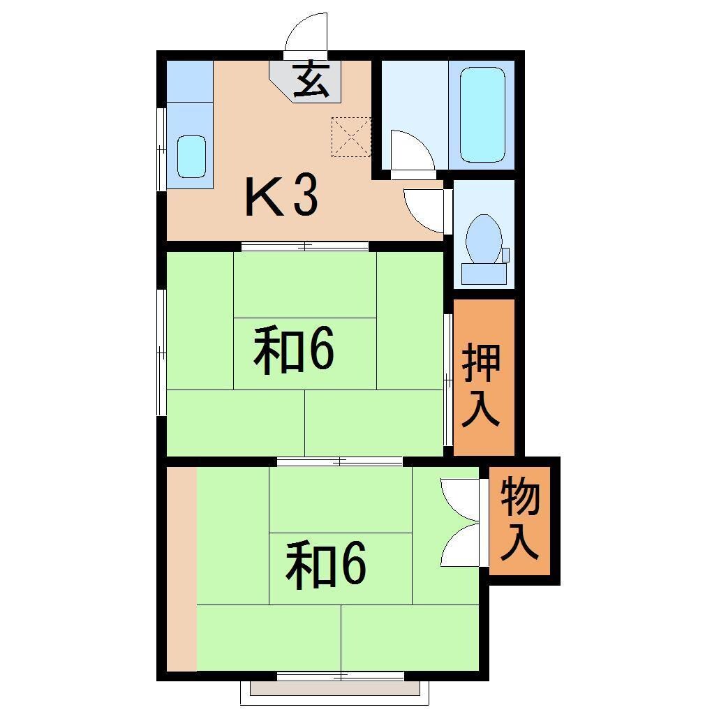 甚野アパートＢの物件間取画像