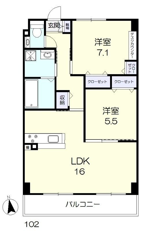 サンセール東古松Ⅲの物件間取画像