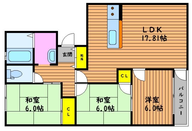 津島南サンコーポの物件間取画像