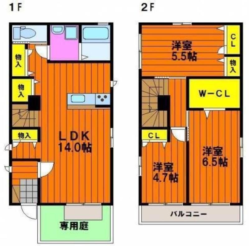 北方戸建て1の物件間取画像