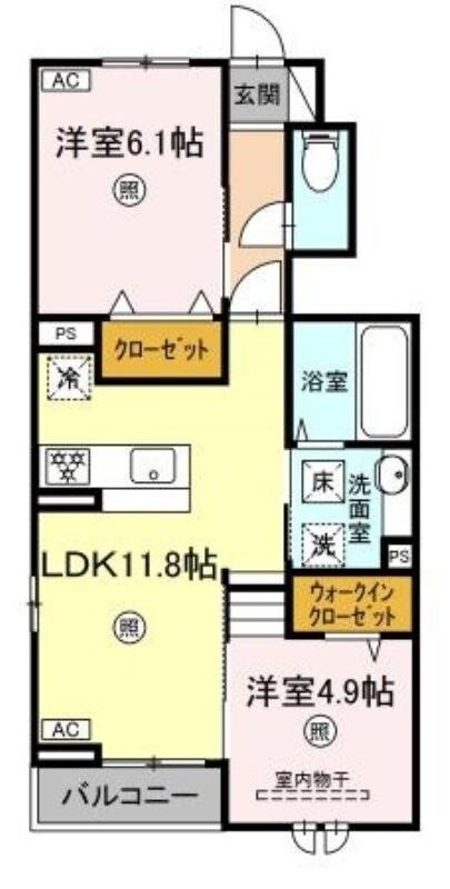 ソレイユ　Ａ棟の物件間取画像