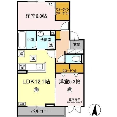 ホワイエ西川原の物件間取画像