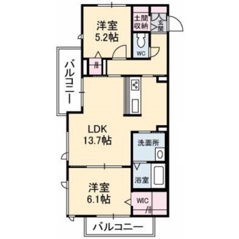 ツアンガーデン　Ａ棟の物件間取画像