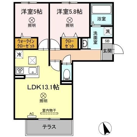 Sinfaria　HARAOSHIMA　B棟の物件間取画像