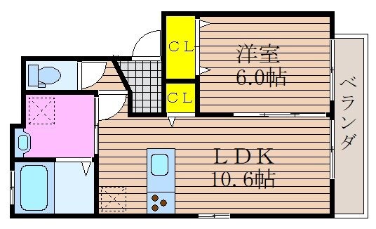 D-room福富 A棟の物件間取画像