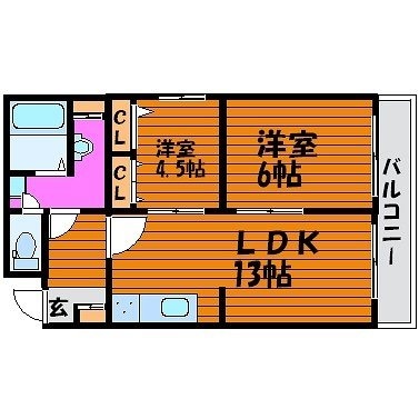 パークヒルズ奥田の物件間取画像