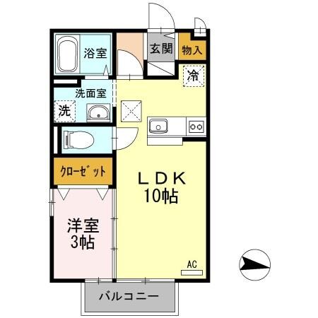 モナリエ西条の物件間取画像