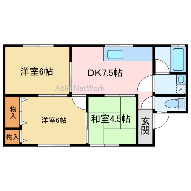 大角アパートの物件間取画像