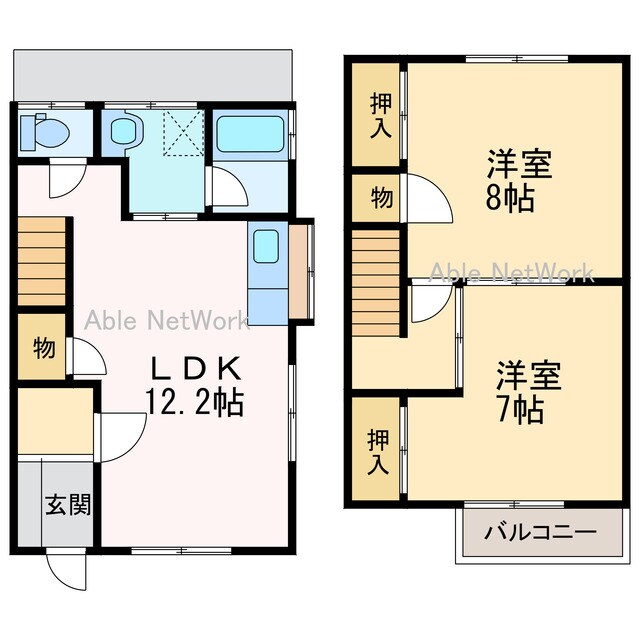 久保田町メゾネットアパート　の物件間取画像