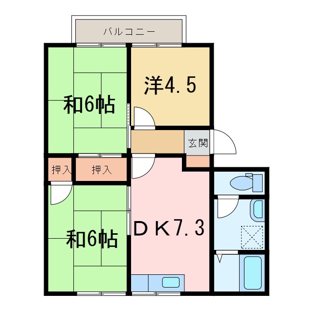 巴ハイツの物件間取画像