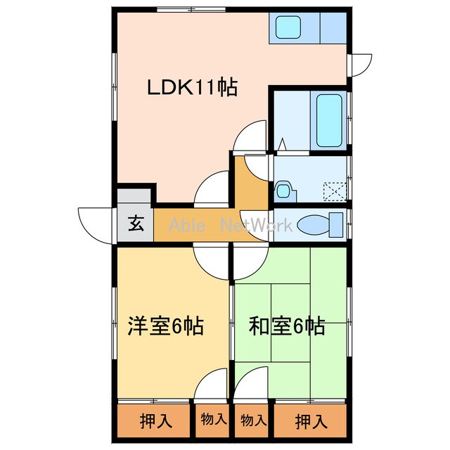 坂井町三丁目16番35号貸家の物件間取画像