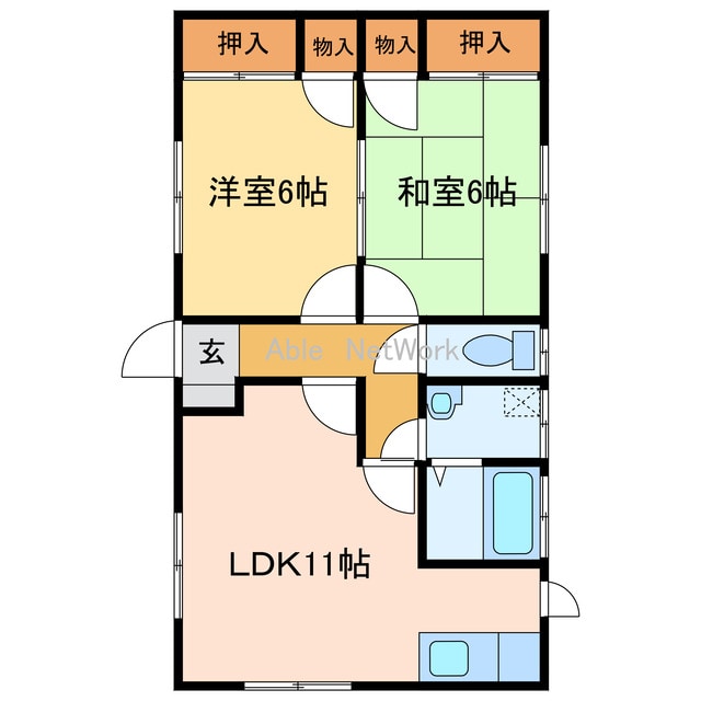 坂井町三丁目16番35号貸家の物件間取画像