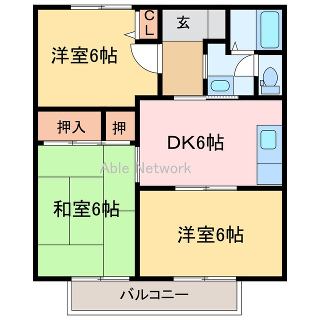 ファミール北内Ｂの物件間取画像