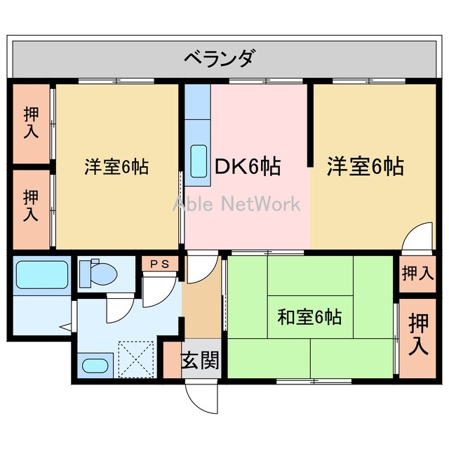 イーストハイムの物件間取画像