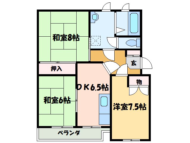 エスポワール八雲の物件間取画像