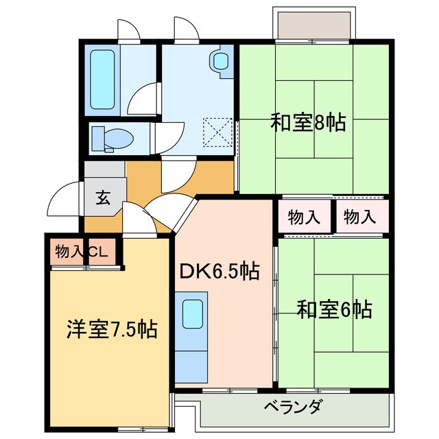 エスポワール八雲の物件間取画像