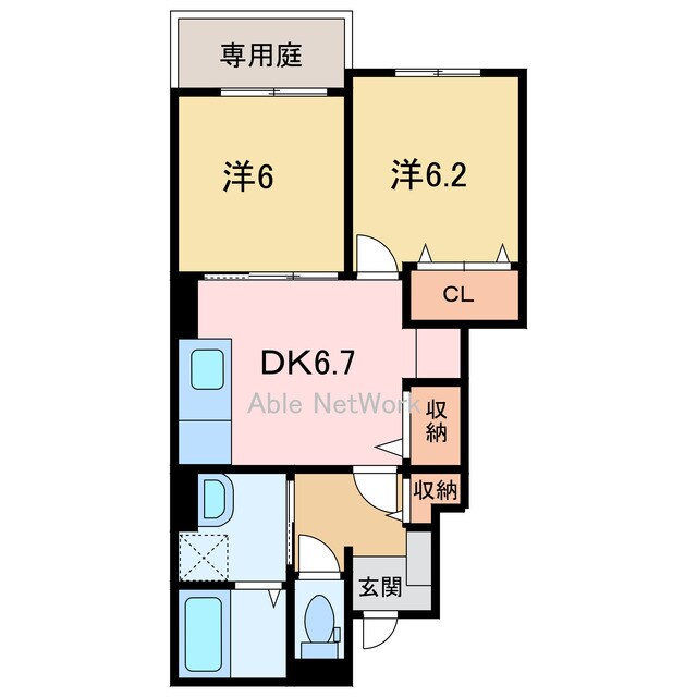 クレメントＡ・Ｂの物件間取画像