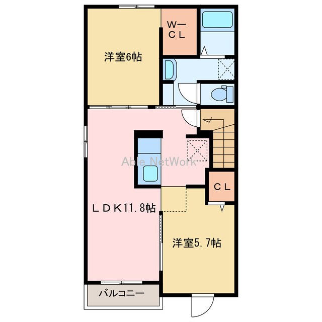 Heart未来政枝の物件間取画像