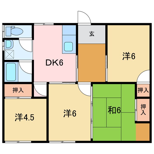 船木4200-6貸家の物件間取画像