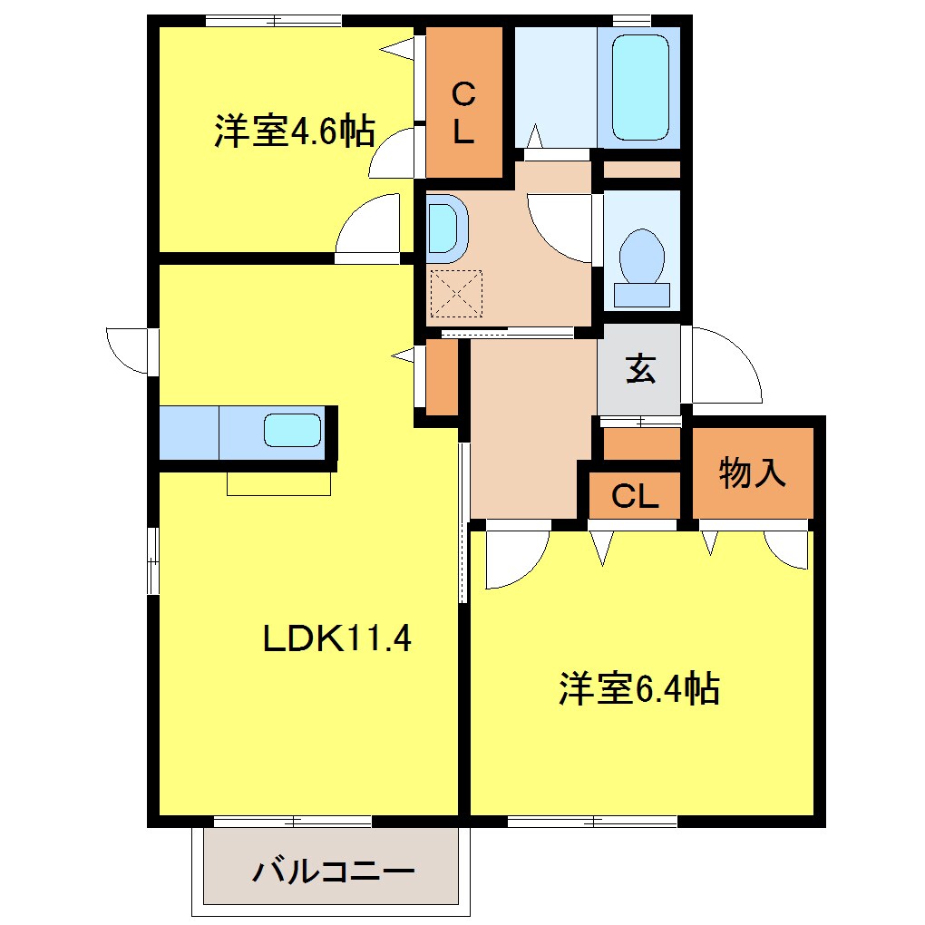 図景一丁目 徒歩5分 2階の物件間取画像