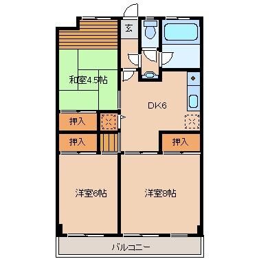 石堂ハイツ3号棟の物件間取画像