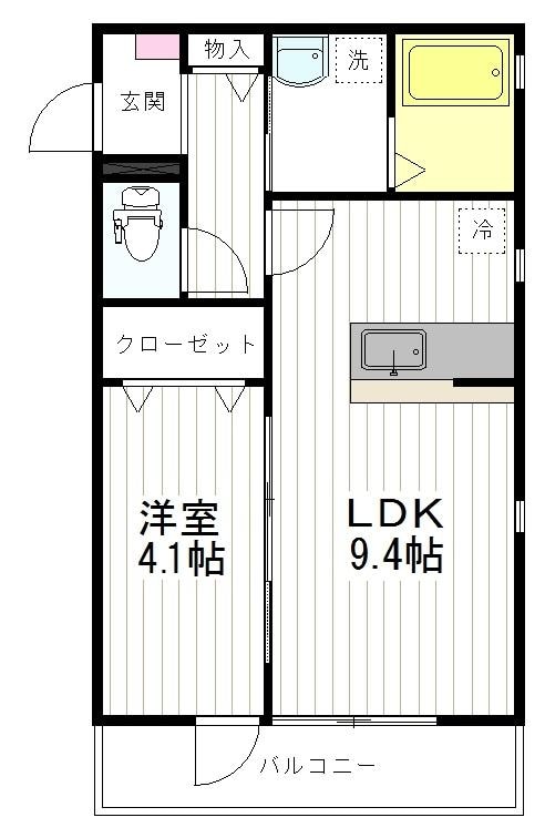 連坊駅 徒歩7分 1階の物件間取画像