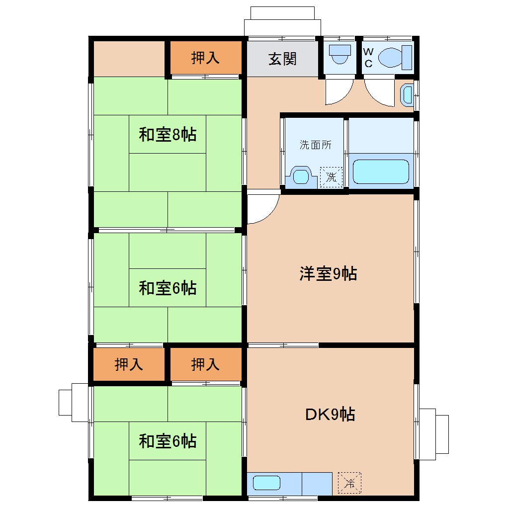 生木貸家中央町の物件間取画像