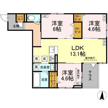 ブリューテ大和東の物件間取画像