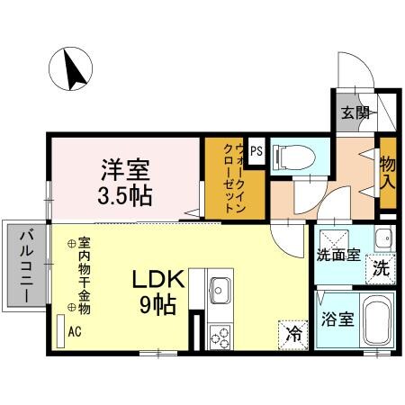 ６３D-roomひよどりの物件間取画像