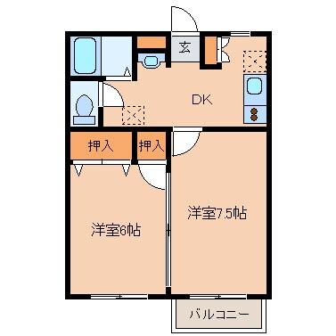 コーポウィーンズＣ棟の物件間取画像