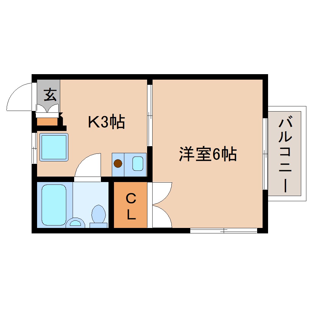 草薙駅 徒歩5分 1階の物件間取画像