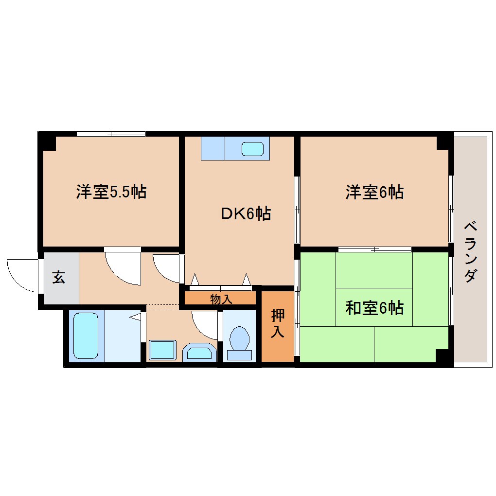 草薙駅 バス11分  常葉短大入口下車：停歩11分 2階の物件間取画像