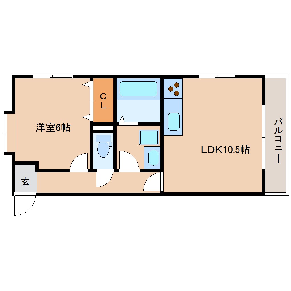 草薙駅 徒歩10分 2階の物件間取画像