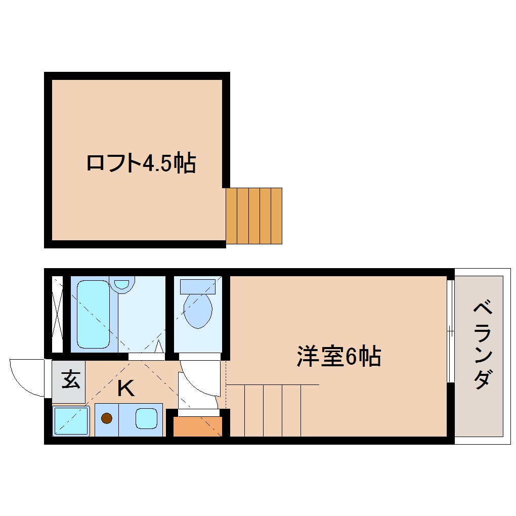 県総合運動場駅 徒歩5分 1階の物件間取画像