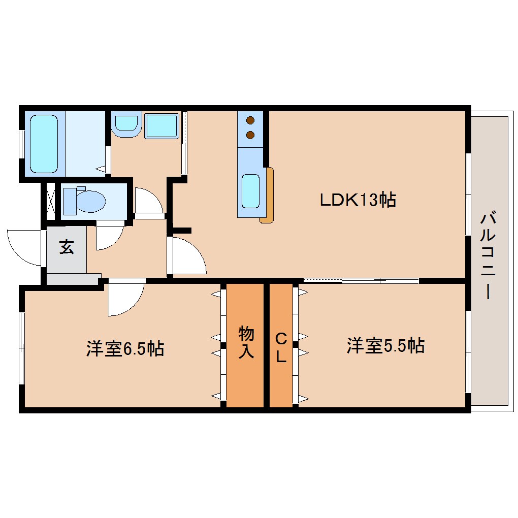 草薙駅 徒歩23分 2階の物件間取画像