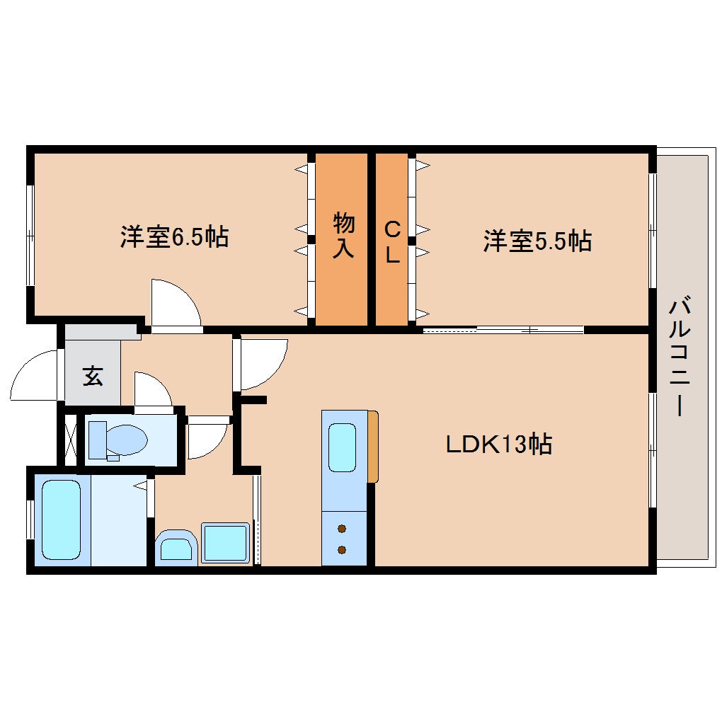 草薙駅 徒歩23分 3階の物件間取画像