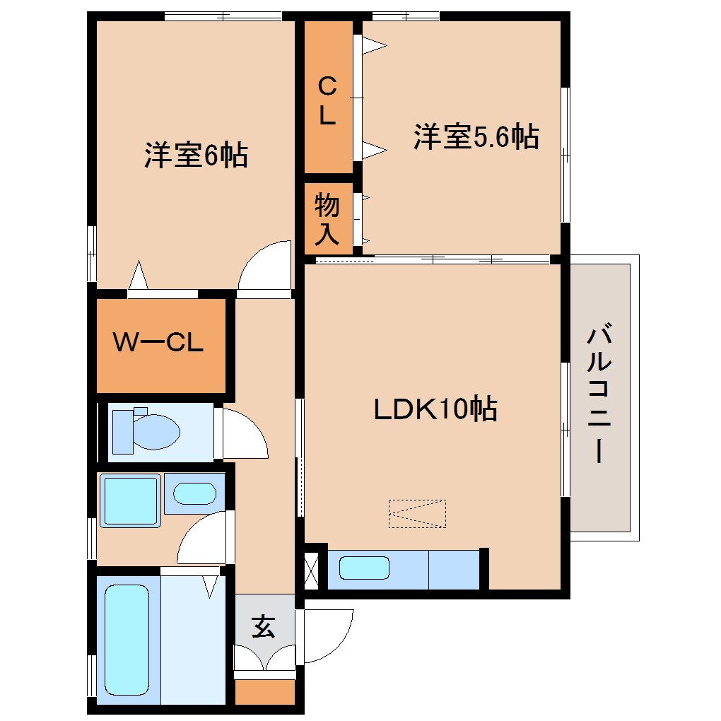 狐ケ崎駅 徒歩17分 1階の物件間取画像