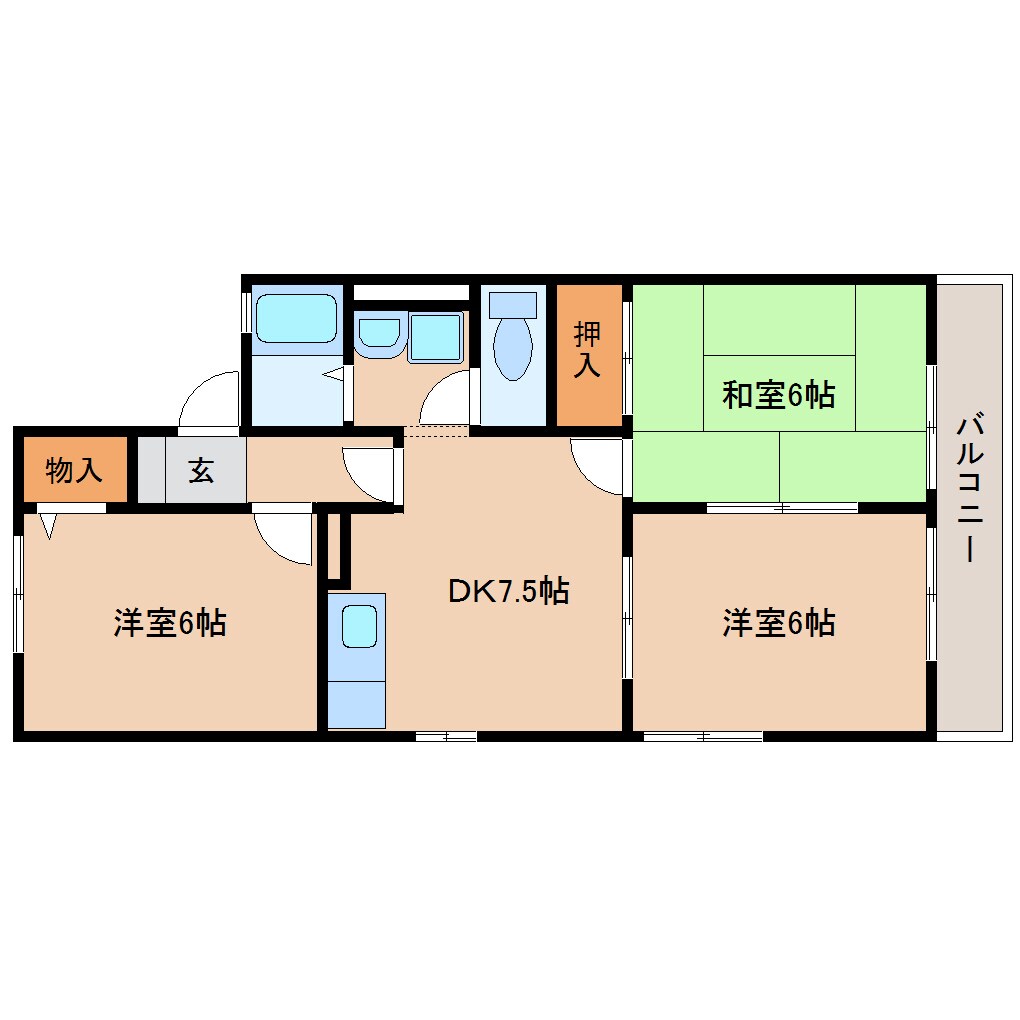 草薙駅 徒歩14分 2階の物件間取画像