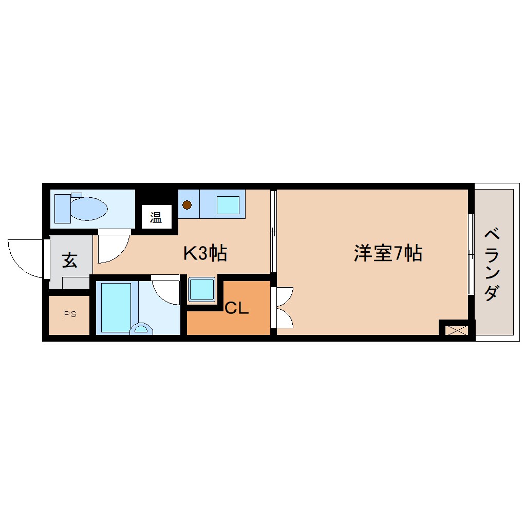 静岡県静岡市清水区中之郷1丁目マンション 2階の物件間取画像