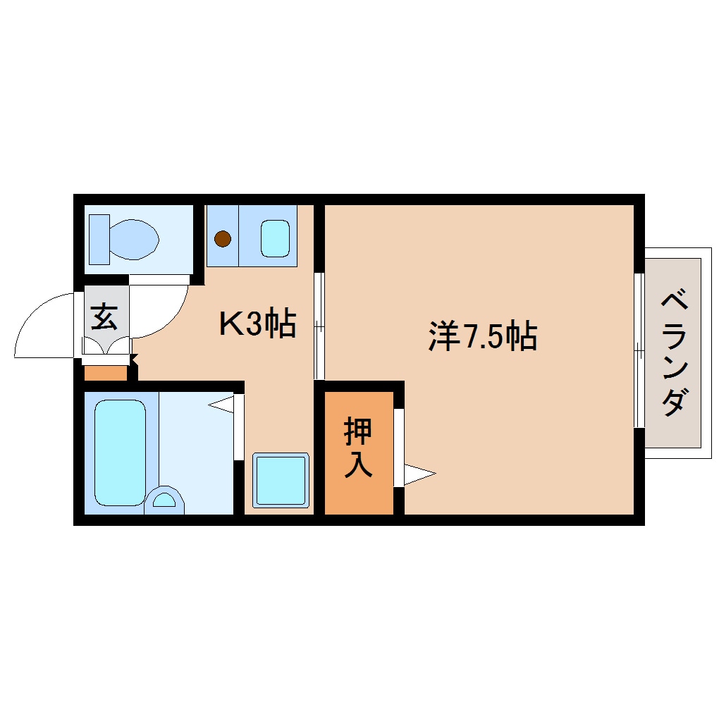 草薙駅 徒歩21分 2階の物件間取画像