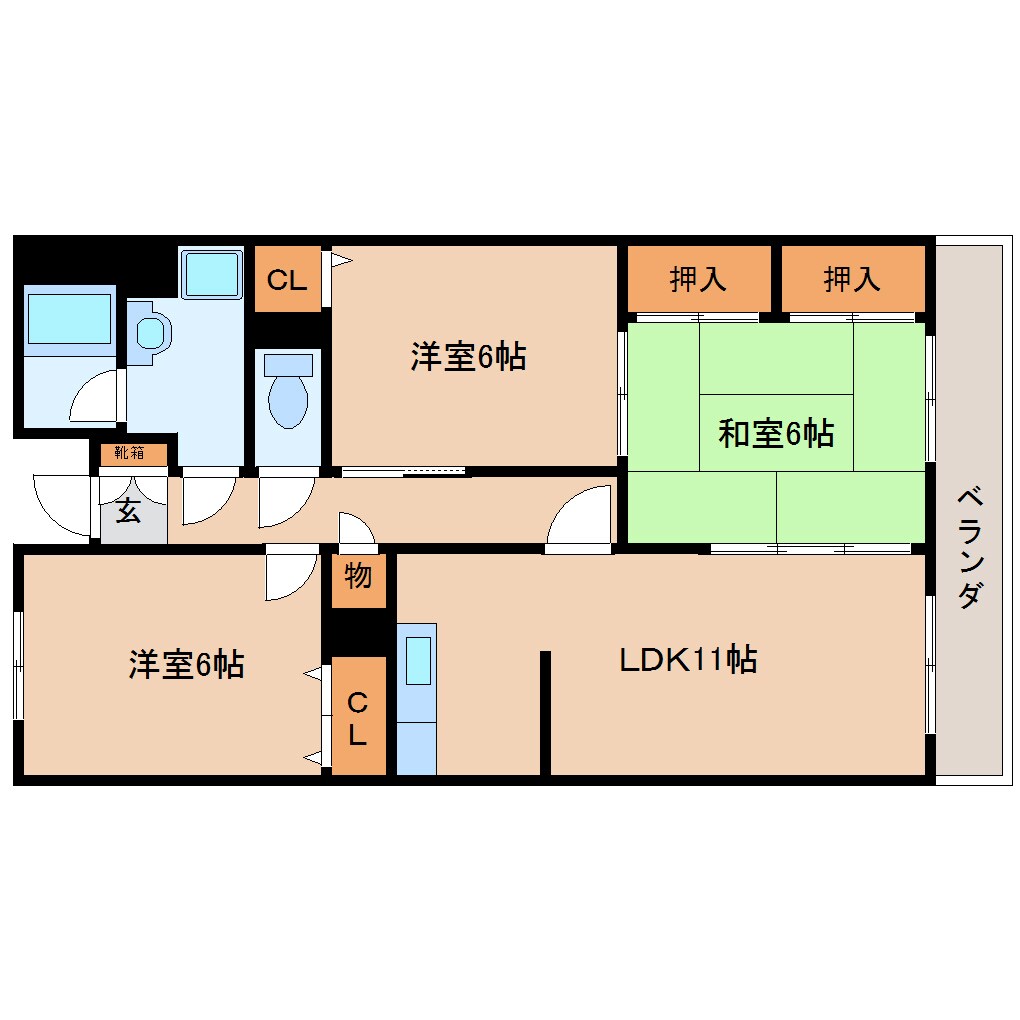 県総合運動場駅 徒歩12分 2階の物件間取画像