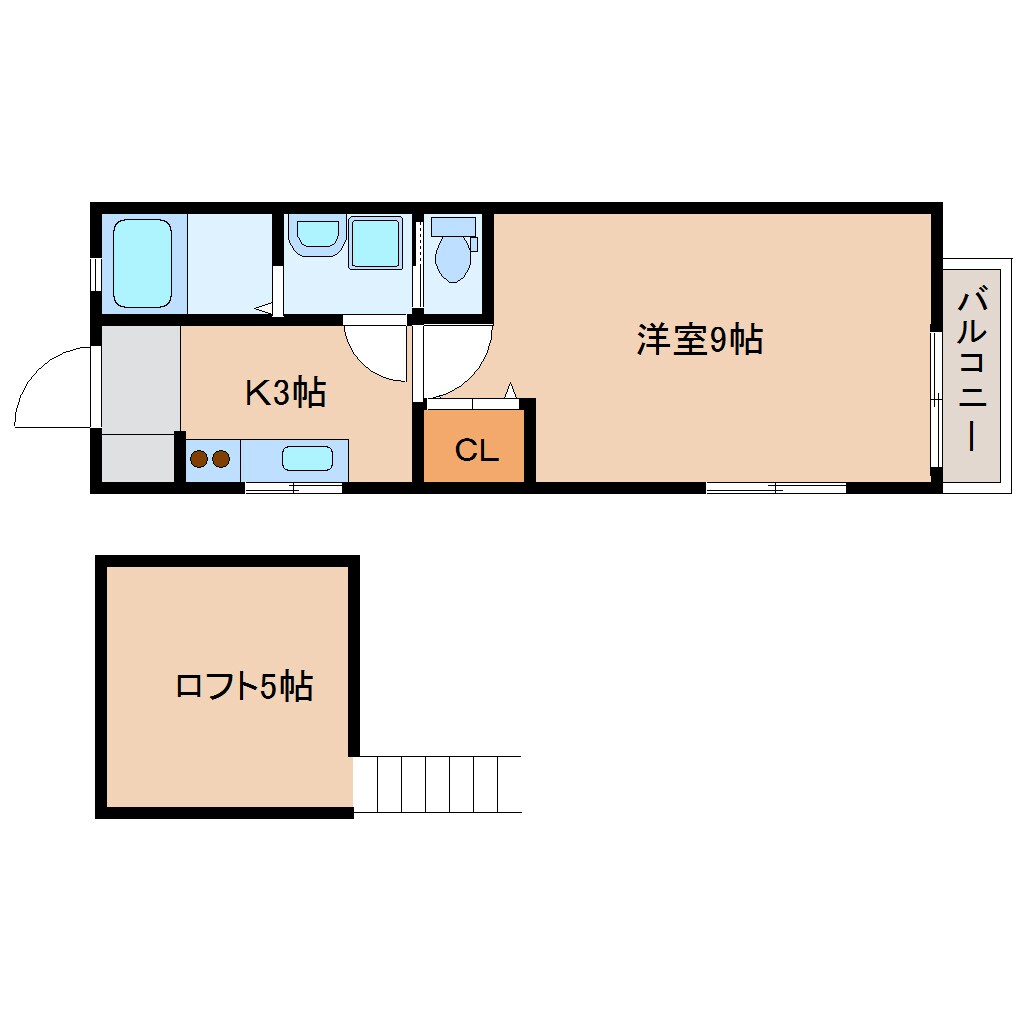 静岡駅 バス24分  中央町下車：停歩15分 2階の物件間取画像