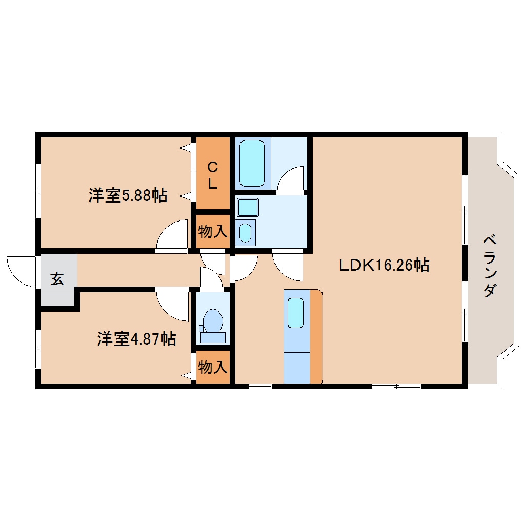 草薙駅 徒歩12分 1階の物件間取画像