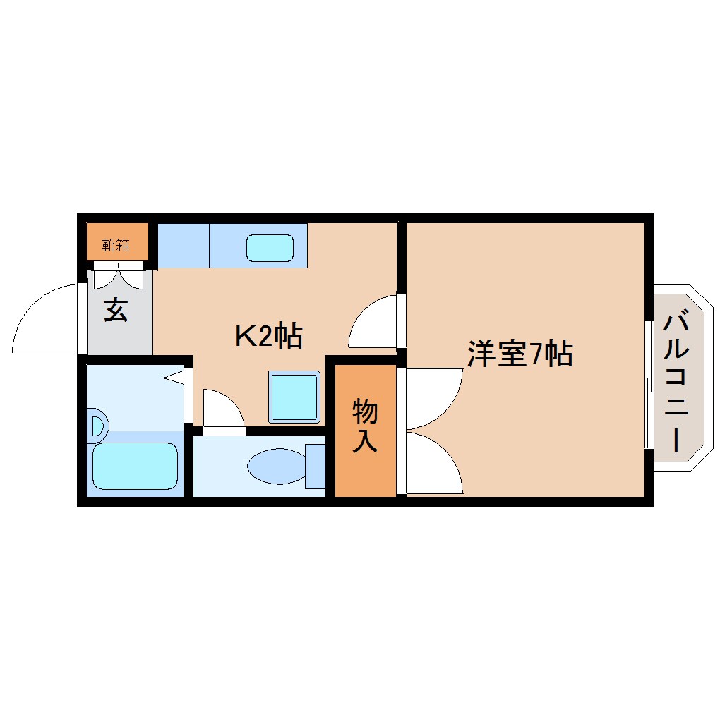 県総合運動場駅 徒歩14分 2階の物件間取画像