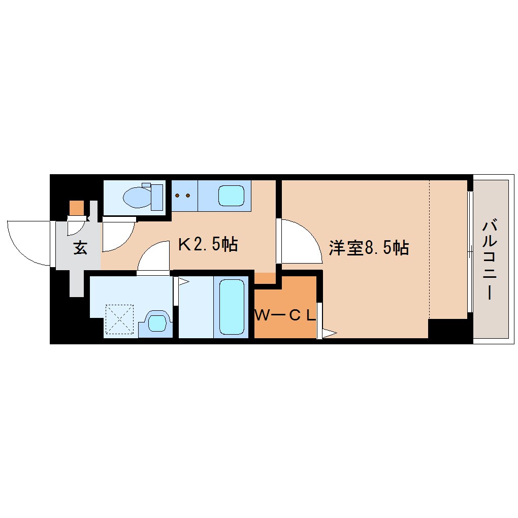 草薙駅 徒歩3分 6階の物件間取画像